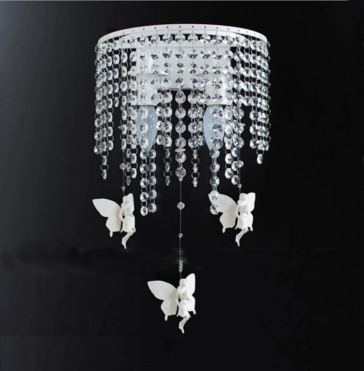 Скандинавский кристалл свет стены ангел бабочка настенные светильники для дома