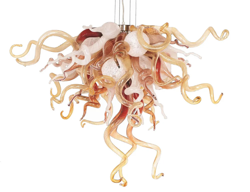 

100% Mouth Blown Borosilicate Modern Lamps Hanging Murano Glass Art Dale Chihuly Style Contemporary Chandelier