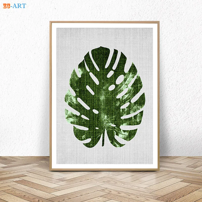 Северный бамбуковый лист печать Тропическое растение настенный художественный