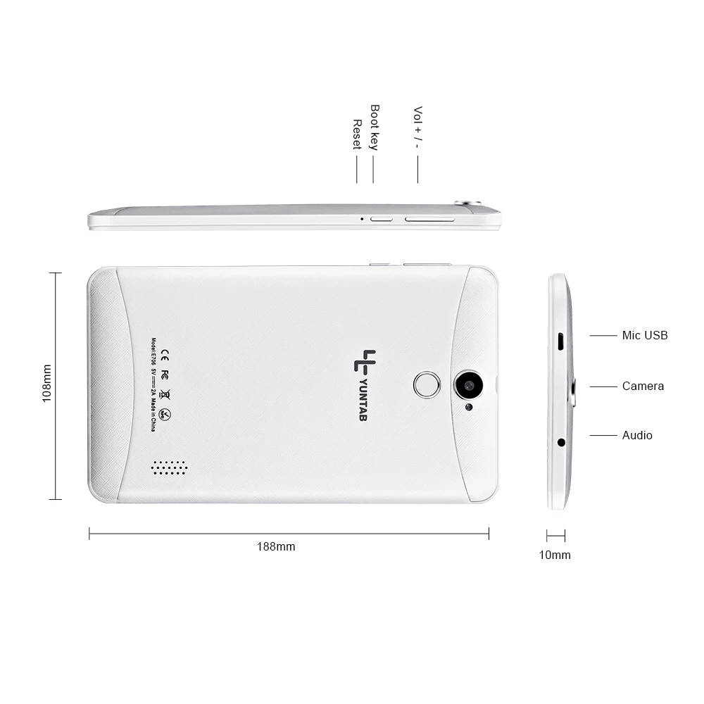 Горячий 3g Phablet Yuntab 7 дюймов E706 планшетный ПК 1 Гб + 8 Android 5 четырехъядерный