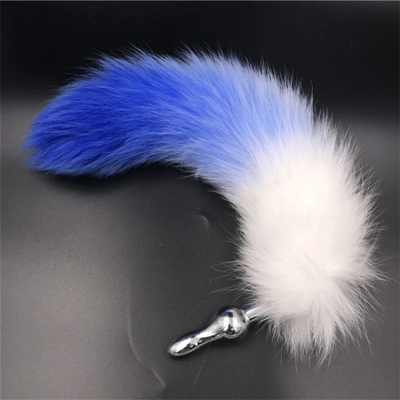 2 Style Stainless Steel Anal Plug Tails Butt Blue White Animal Tail Anus Bead Masturbator Sex Toys for Women H8-5-159G | Красота и
