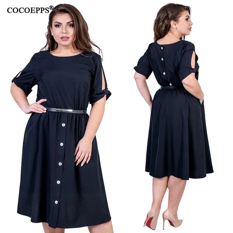2019 размера плюс женское летнее платье на каждый день большого пикантные офисные