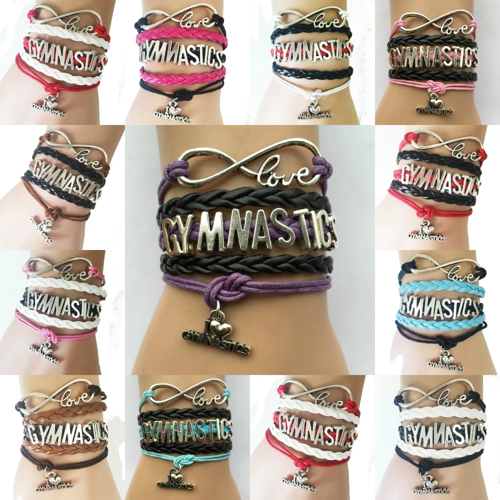 Дропшиппинг Infinity Love браслет с надписью Gymnastics-спортивные браслеты для