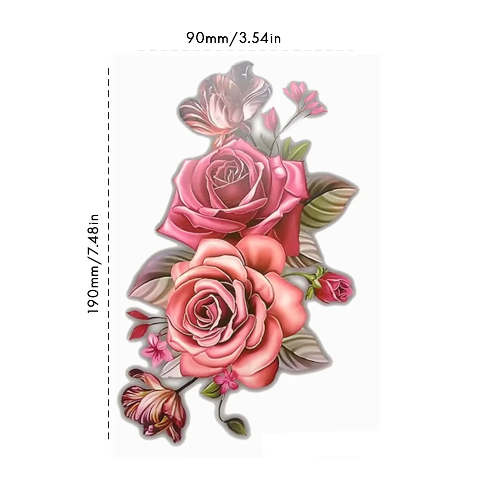3D Цветы боди арт водонепроницаемые временные сексуальные татуировки на бедра