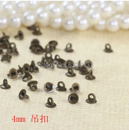 

Free ship!!! NEW hot 100pcs/lot 4mm cap / pendant connector for glass cover vial DIY (the price is only the 4mm metal cap)
