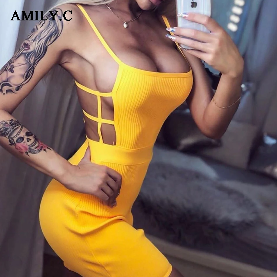 Женское облегающее платье Amily.c летнее модель 2020 сексуальное Бандажное женские