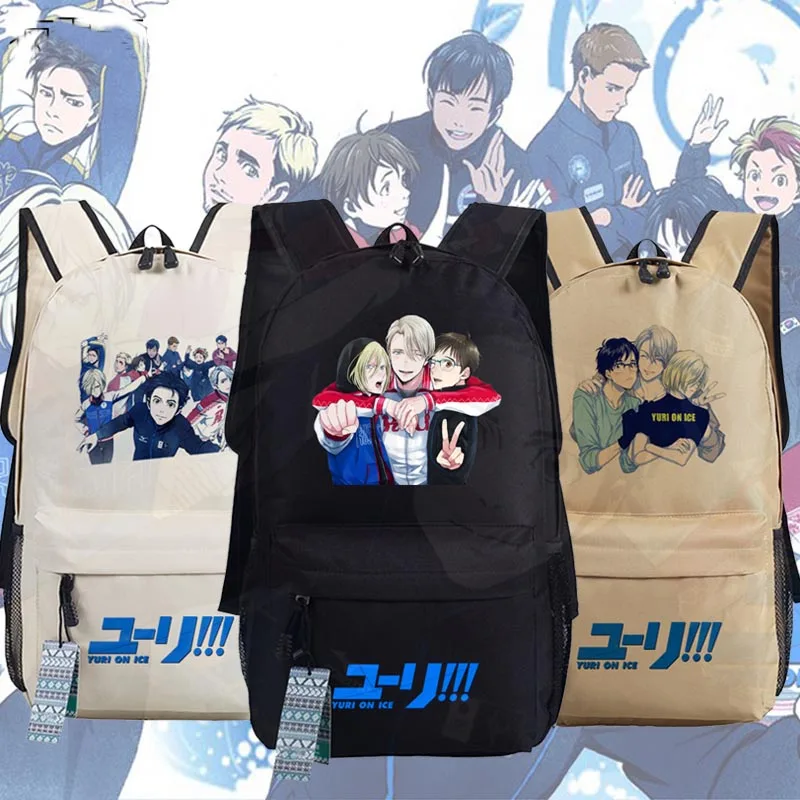 Новый Юрий! На ледяной рюкзак аниме Yuri on ICE Оксфордские школьные ранцы модная