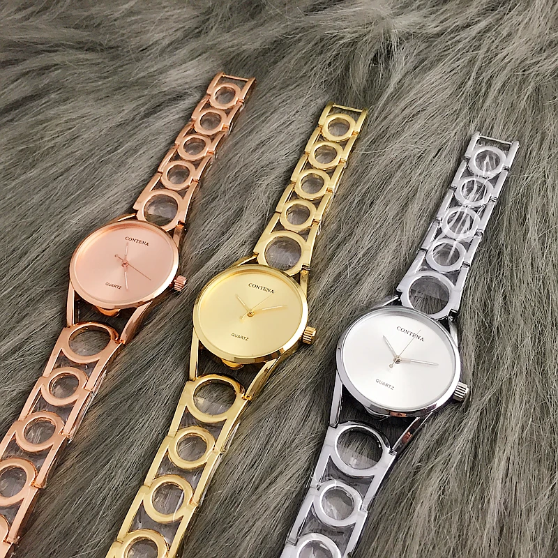 Женские наручные часы Contena уникальный дизайн нержавеющая сталь стразы браслет 2019