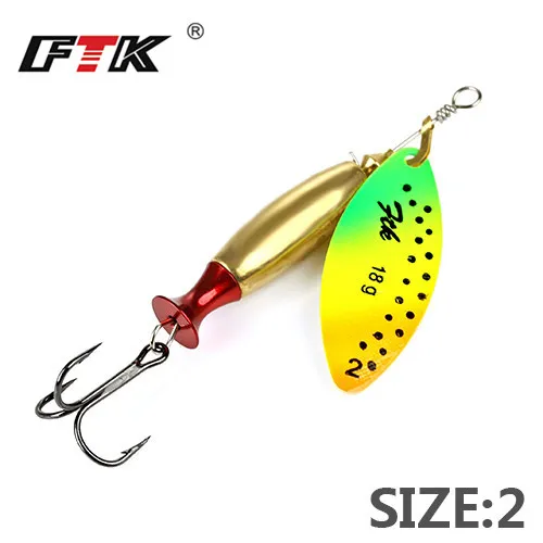 FTK, новинка, 1 шт., длинные литые Size2-Size3 рыболовные приманки, крючок, Спиннер, ложка, приманки с тройными крючками - Цвет: cai2