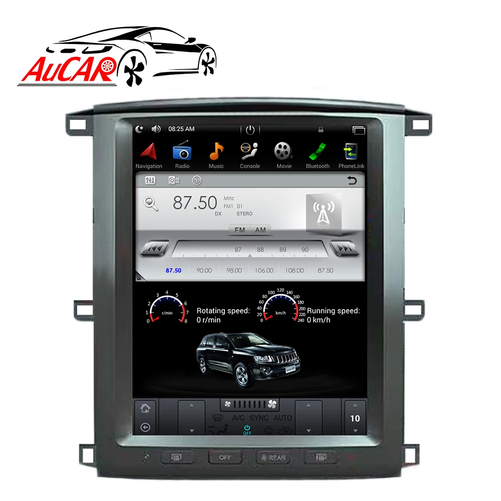 Tesla стиль Android 9 автомобильное радио GPS навигация для TOYOTA LAND CRUISER LC100 2003 2004 2005 2006 2007 DVD