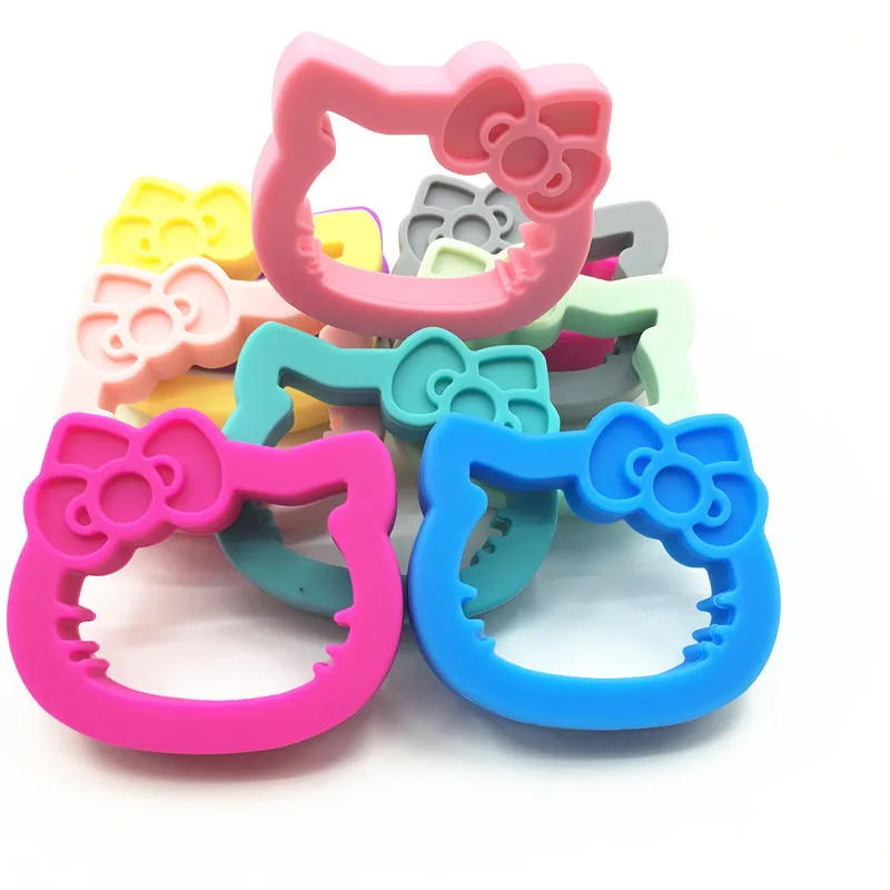 10 шт./партия, силиконовая мини-подвеска hellokitty, Детская соска, сделай сам грызунок, игрушка, ожерелье-прорезыватель, игрушка для жевания, подарок для детского душа