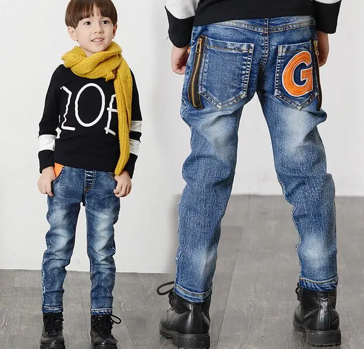 

Новинка 2019, модные джинсовые брюки для мальчиков, джинсы большого размера для 3-11 лет, джинсы для маленьких мальчиков, детская одежда, хлопко...