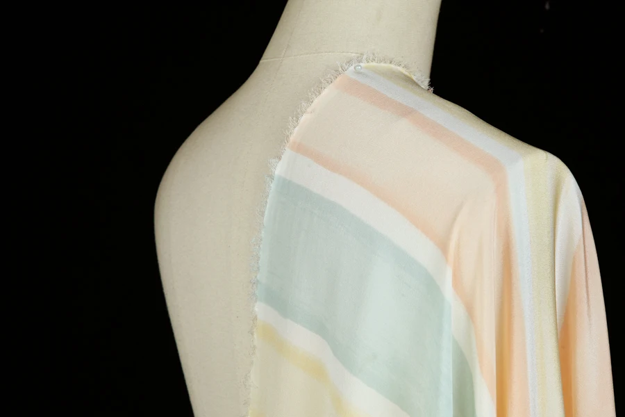 Шелковая ткань тутового шелкопряда-светло-кремовая розовая желтая синяя в