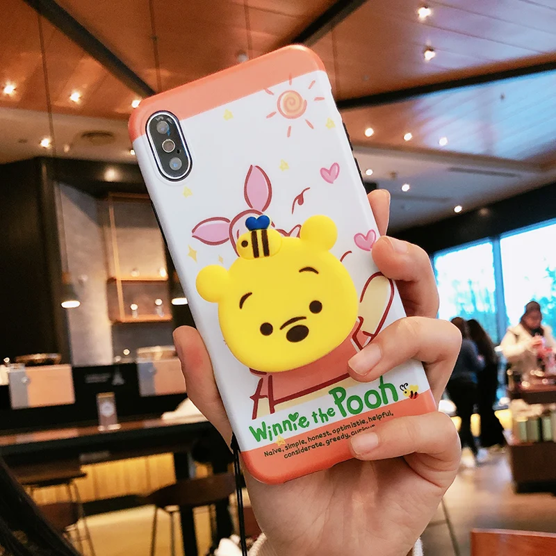 3 шт. для iPhone XS max XR X Винни свиглет чехол мультфильм Матовая Мягкая задняя крышка 8