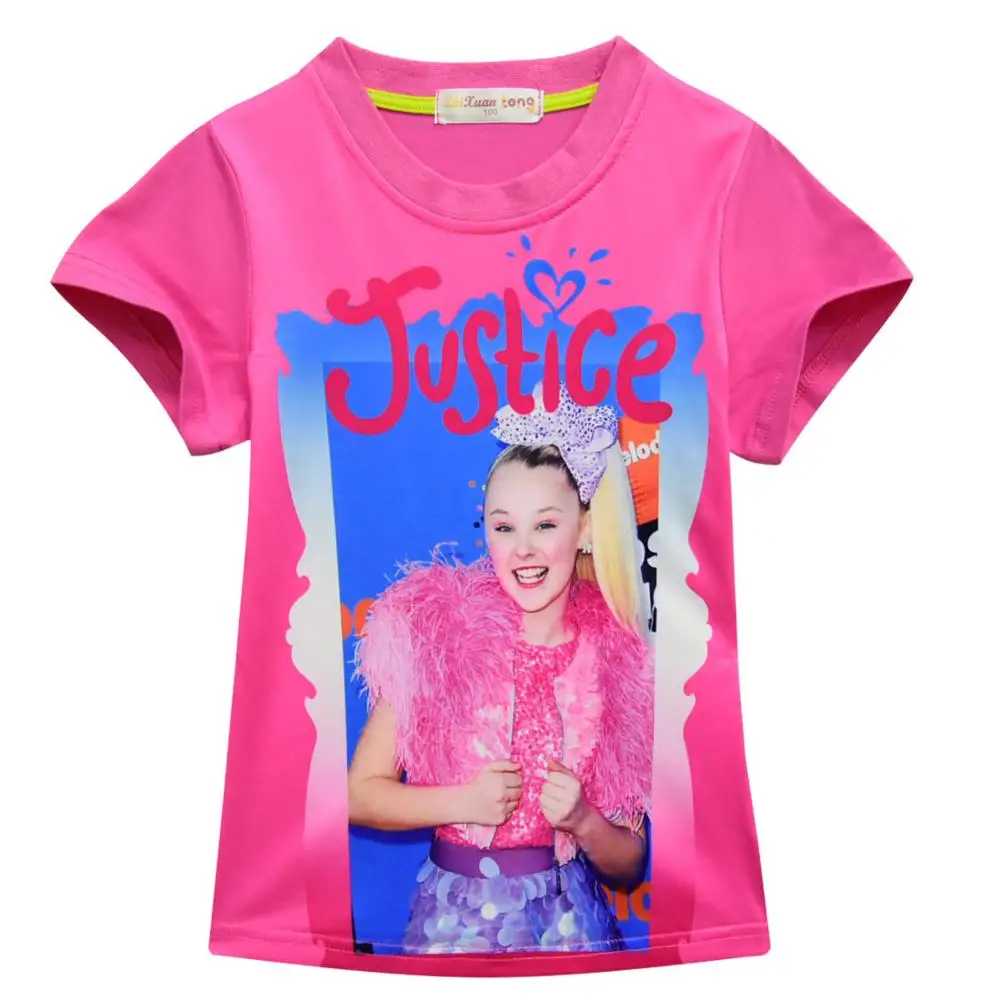 Милые футболки из хлопка для девочек, летняя футболка Jojo Siwa для больших девочек одежда для подростков топы, футболки, детская одежда - Цвет: model 6