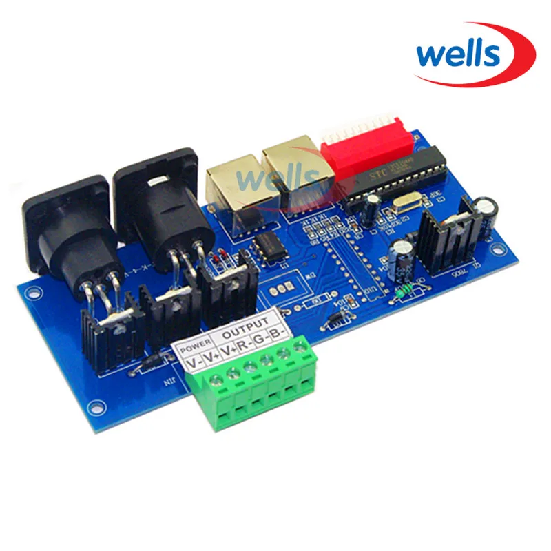 3CH DMX512 с RJ45 простой DMX RGB светодиодный декодер контроллер постоянного тока диммер