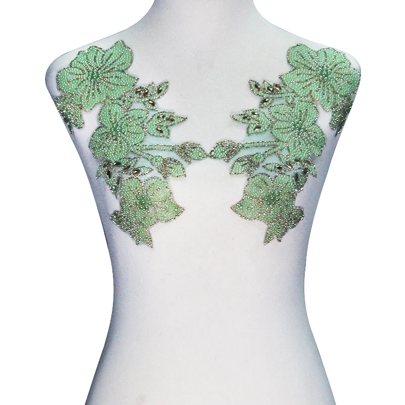 5 пар Зеленые Бусины Стразы с горячей фиксацией|iron on crystal|rhinestones iron onhot fix rhinestone |