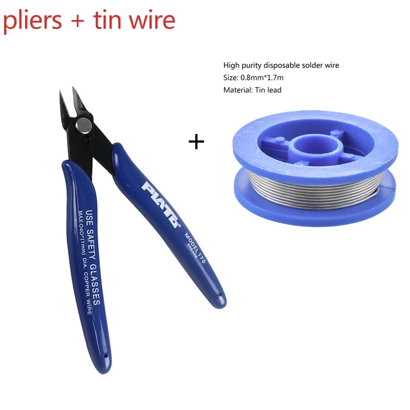 pliers and tin wire 60 Вт Электрический паяльник Регулируемая температура ESD сварочный паяльник паяльная станция тепловой карандаш для DIY резьба по дереву - Цвет: pliers and tin wire