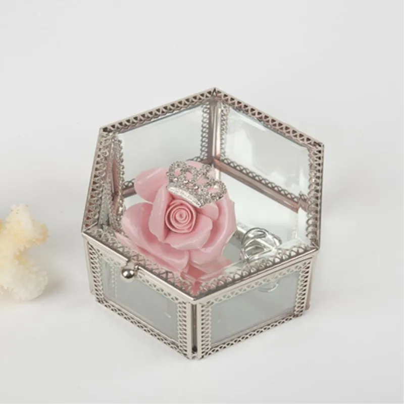 Шкатулка для ювелирных украшений Crown стеклянная шкатулка украшение дома