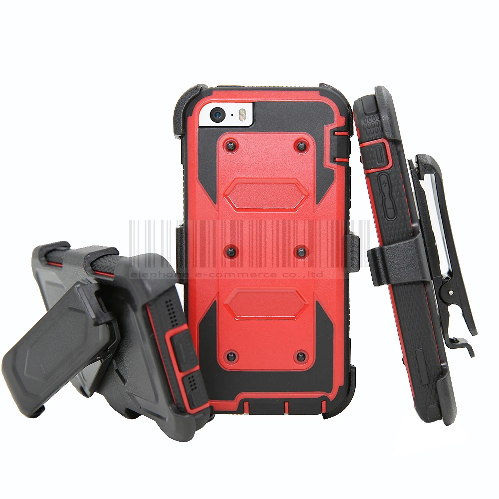 Прочный противоударный защитный чехол Hybird для Apple iphone 5/5S/SE/6/6 plus/6 s/6 s plus + Зажим
