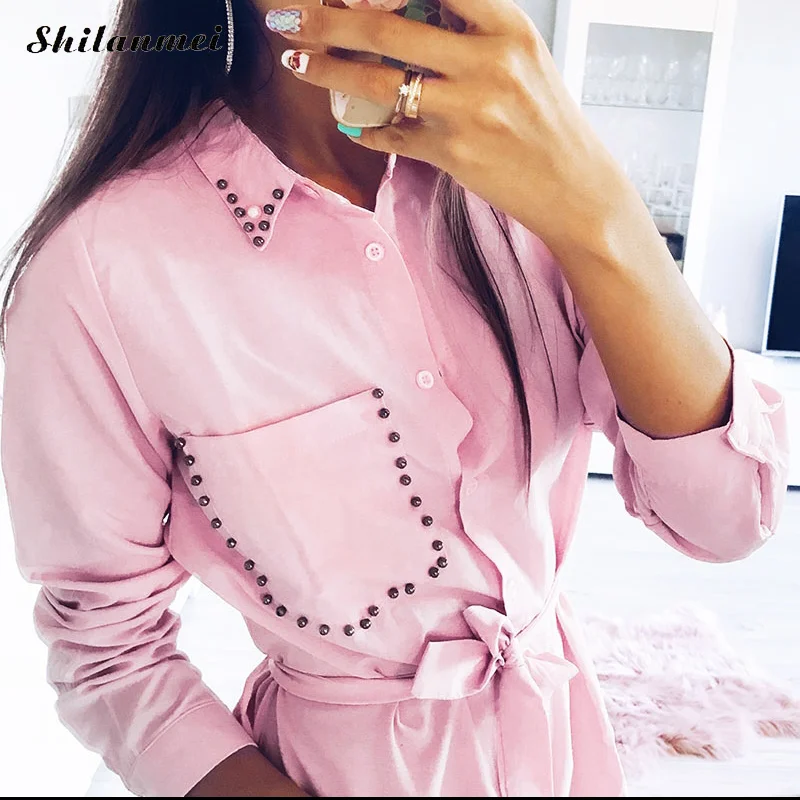 Нерегулярные галстук карман на поясе платье-рубашка Для женщин осень 2018 Англия