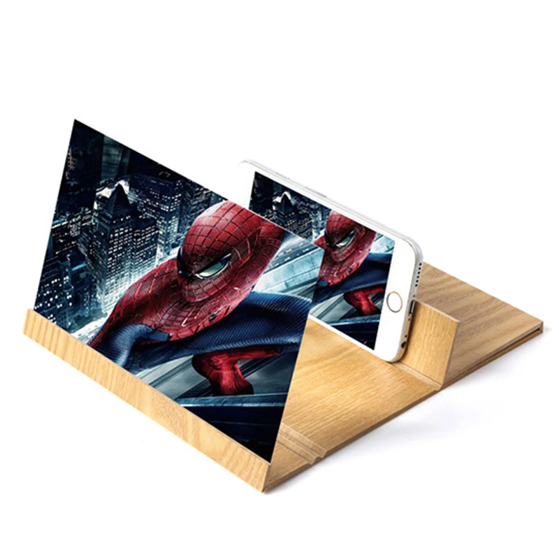Деревянная 3D HD увеличительная линза для мобильного видеоэкрана 12 дюймов высокое