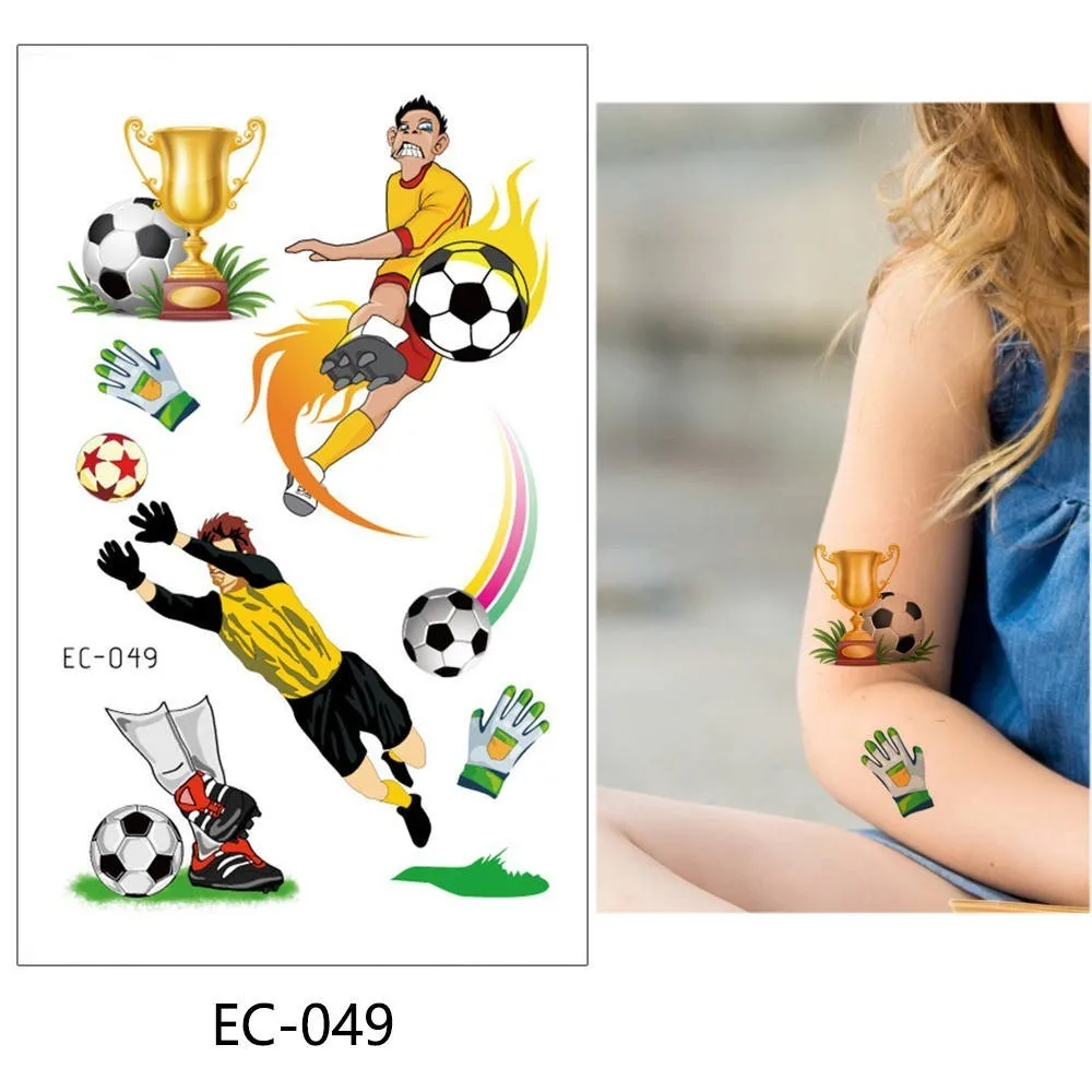 EC-049 Glaryyears/1 шт., горячая Распродажа, детская Временная тату-наклейка для футбола, цветные поддельные тату, флеш-тату, водонепроницаемые, маленькие, боди-арт для детей - Цвет: EC-049