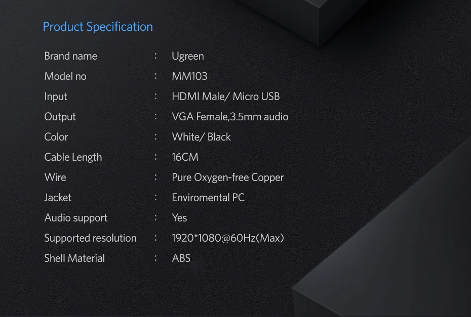 Ugreen 1080P HDMI в VGA адаптер цифро-аналоговый аудио конвертер кабель для Xbox 360 PS3 PS4 ПК ноутбук ТВ приставка к проектору