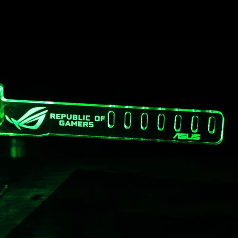 

Hot Green For REPUBLIC OF GAMERB LED PCI Bit Computer Main Box Graphics Cards Custom Support Frame Display Card Components Jack