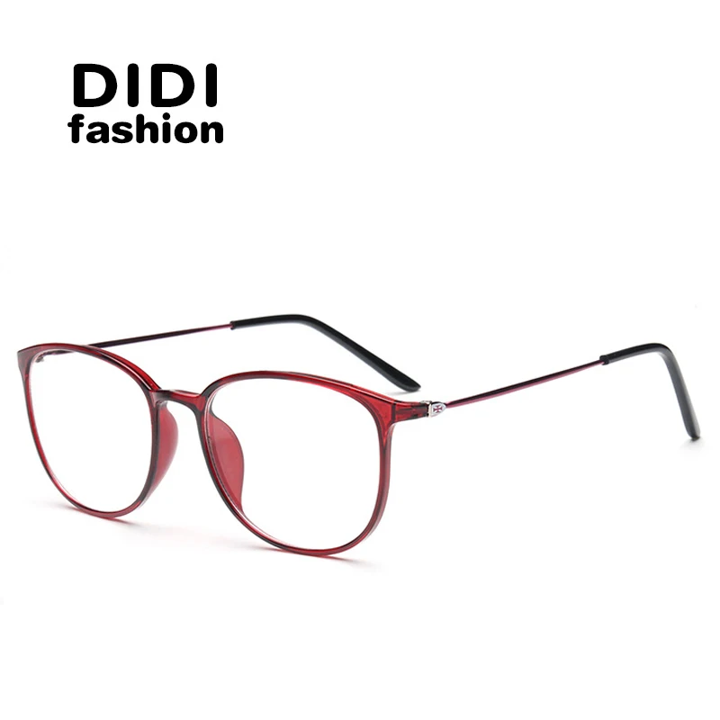 C4 Wine Red Frame DIDI Leopard TR90, титановые очки, Тонкая оправа для женщин и мужчин, прозрачные линзы, близорукость, оптические очки, оправа для очков, Oculos De Sol U569 - Цвет оправы: C4 Wine Red Frame