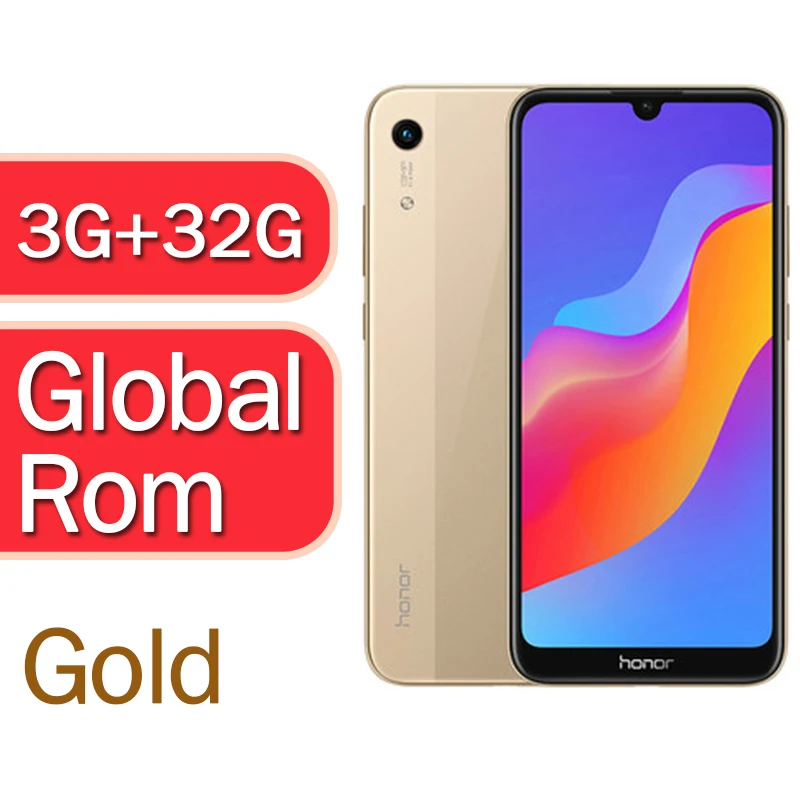 3G 32G Glod Оригинальная глобальная версия на выбор Honor 8A 6,0" MT6765 Восьмиядерный Android 9 для ухода за лицом ID 3020 мАч 3 слота для карт 4g смартфон - Цвет: 3G 32G Glod
