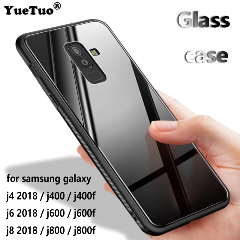 YUETUO ТПУ закаленное стекло для задней крышки телефона оболочка чехол samsung galaxy j4 j6 j8