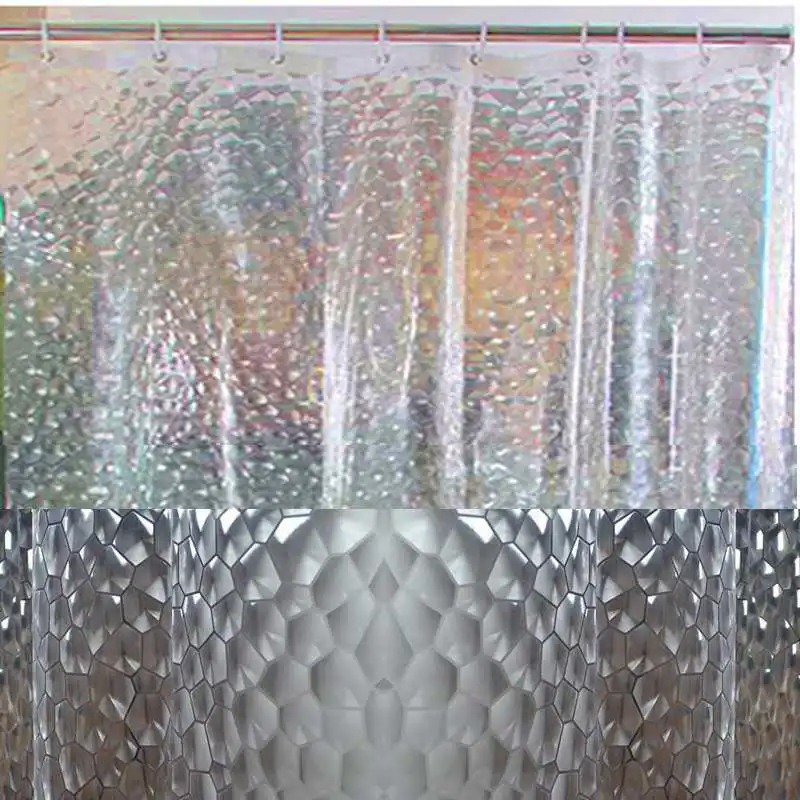 Прозрачная 3D занавеска для душа EVA Водный куб дизайнерская ванной