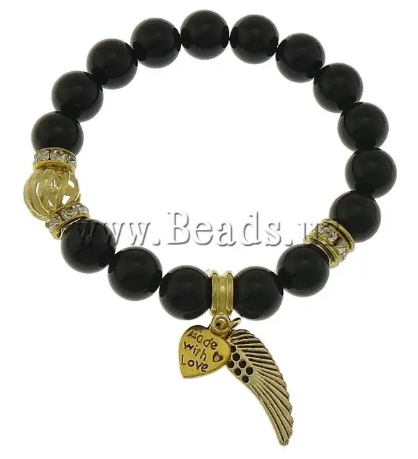 Free shipping!!!Black Agate Bracelet Sexy jewelry with Brass &amp Iron Zinc Alloy antique gold color plated 11mm 4x8mm 10mm | Украшения и