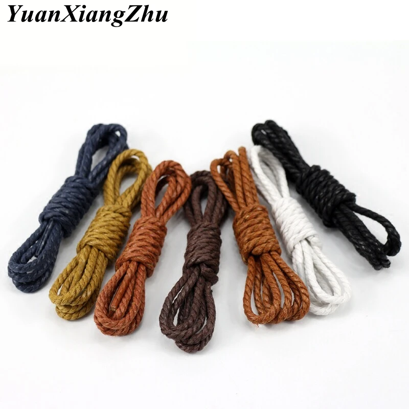 

1Pair Shoelce Casual Leather Shoelaces Waxed Round shoe laces Shoestring Martin Boots Sport Shoes Cord Ropes 60/90/120/150CM P-4
