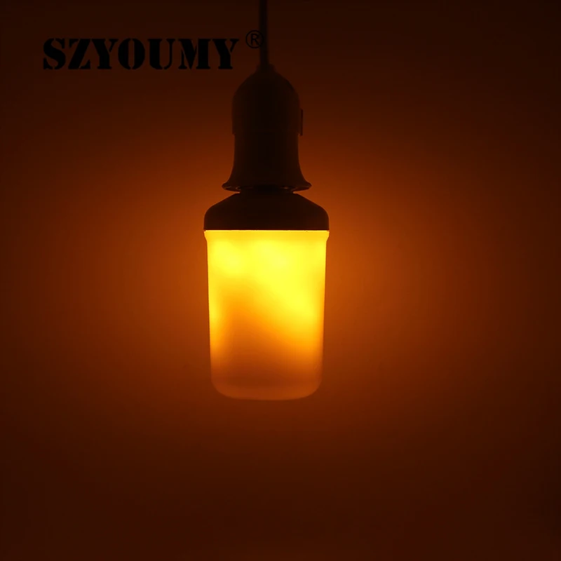 

SZYOUMY Three Modes Flame Lights E27 LED Flame Effect Fire Light Bulb 9W Flickering Emulation Decor Light 50PCS A LOT