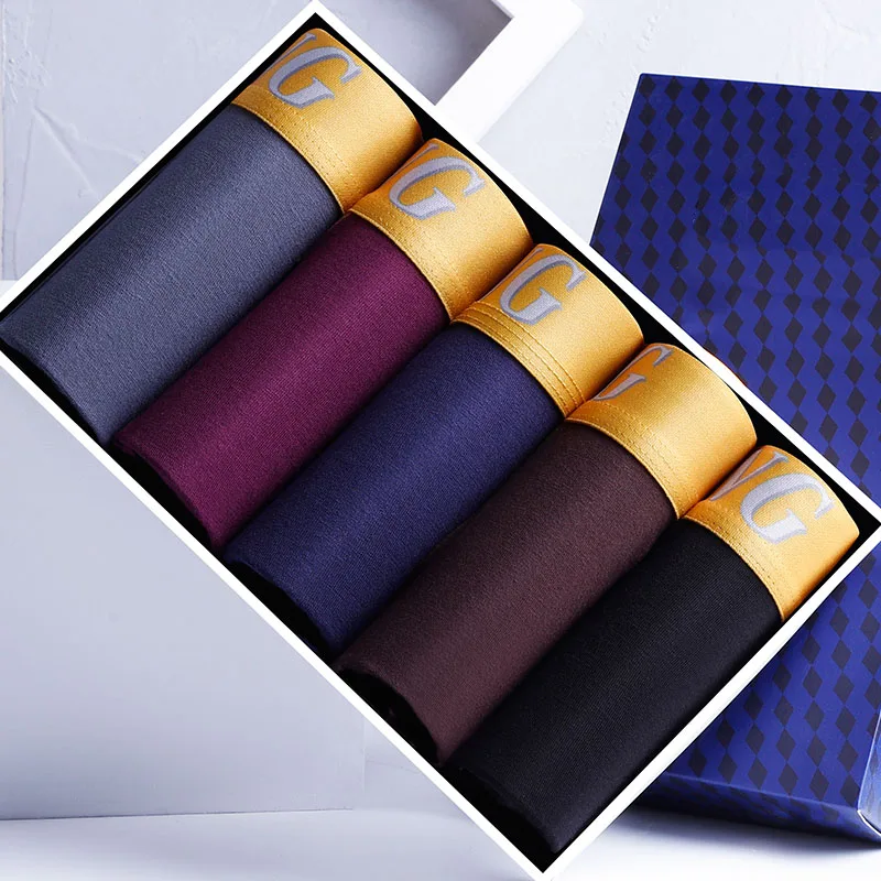 

Men Boxers Modal Underwears Calzoncillo Hombre 5pcs/lot Male Boxershorts Plus Size Panties Underpants Cueca Slip Homm Boxer