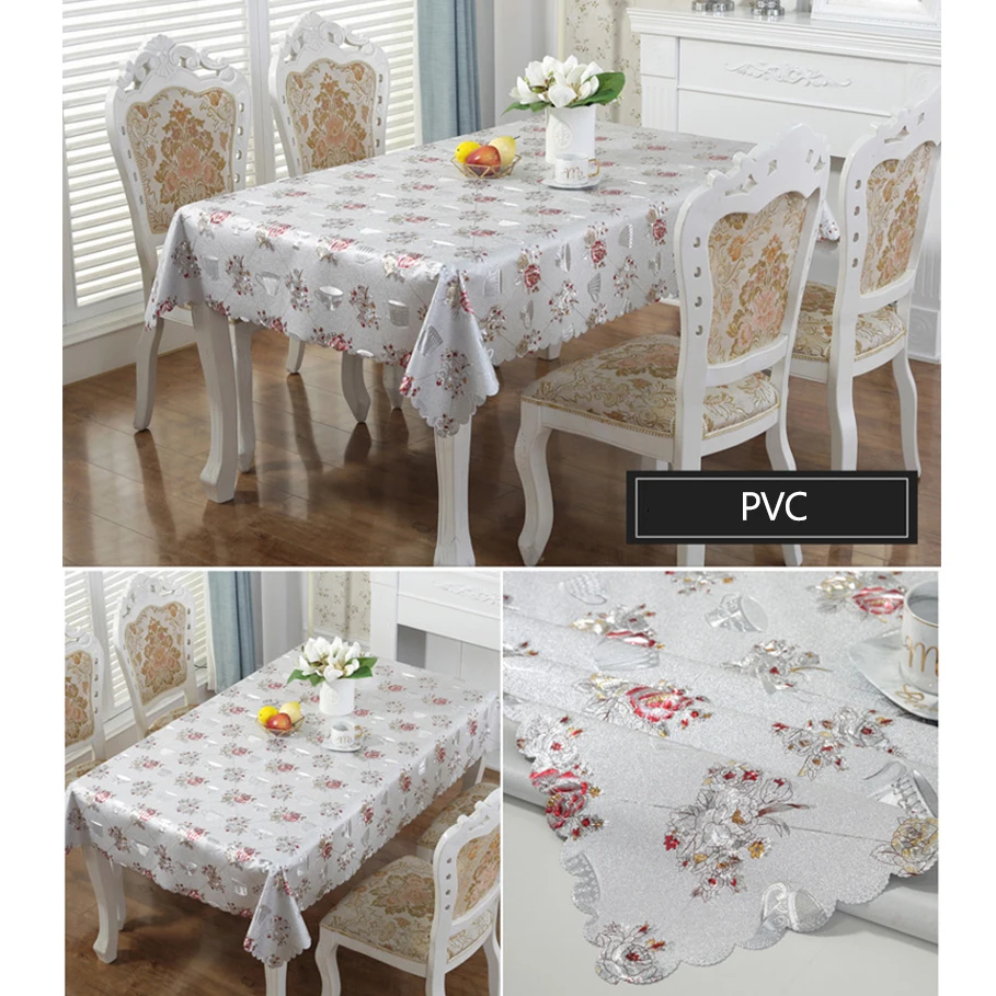 ПВХ водонепроницаемая круглая Роскошная Скатерть Прямоугольные скатерти
