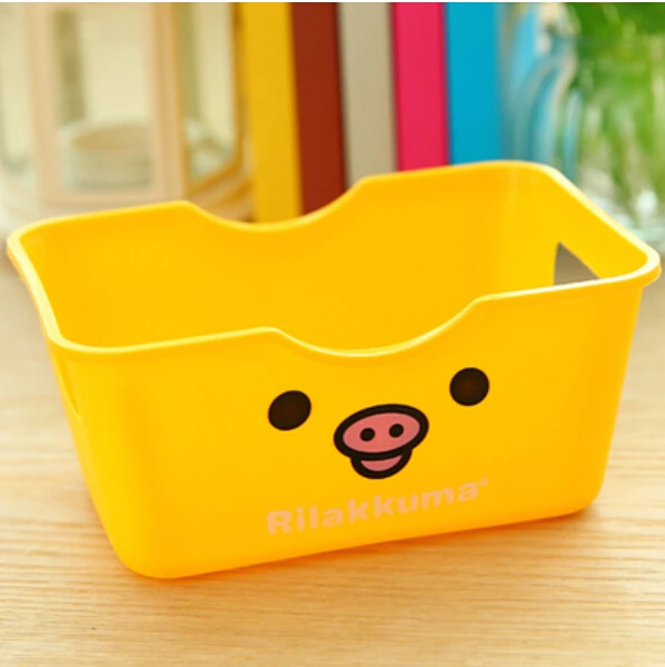 Cartoon Printed Box Relaxed Bear Rectangle Organizador Desktop Sundries Finishing Plastic Hot Sell Containers For Storage | Дом и сад