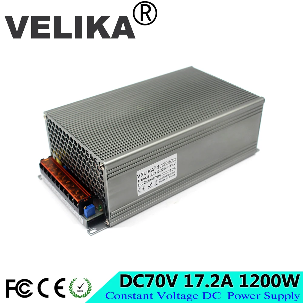 Лучшее качество 70V 17.2A 1200W Драйвер импульсного источника питания адаптер AC 110V 220V к