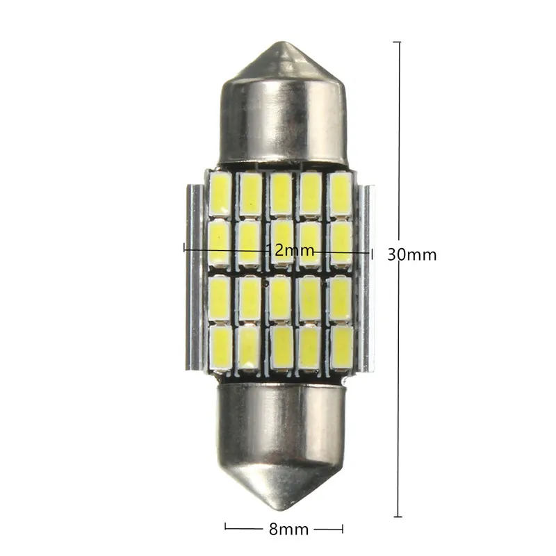 30 мм 3014 чип 120LM 2,3 W 20SMD белый 6000 К гирлянда авто светодиодный Карта Купол интерьерные лампочки DC12V стайлинга автомобилей