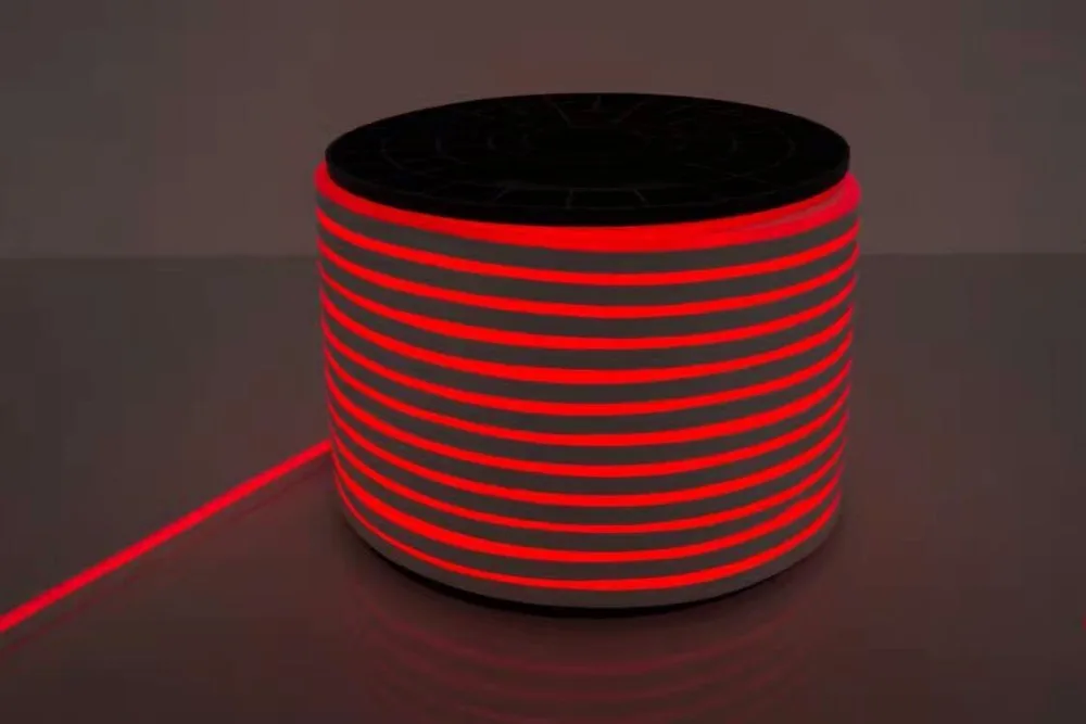 Fanlive 50 м Rgb Светодиодная лента e неоновая полоса AC 220 В DC 12 светодиодов/м SMD2835 мягкая