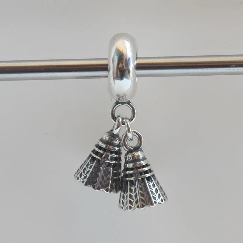 925 пробы Серебряная спортивная подвеска для бадминтона подходящая под