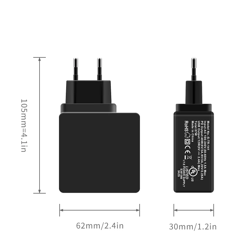 Настенное зарядное устройство usb type-C с питанием для IPhone X Macbook Pro PD с кабелем USB C 1,8 м