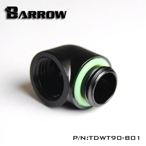 Barrow латунный черный белый серебристый резьба G1/4 90 градусов адаптер для водяного
