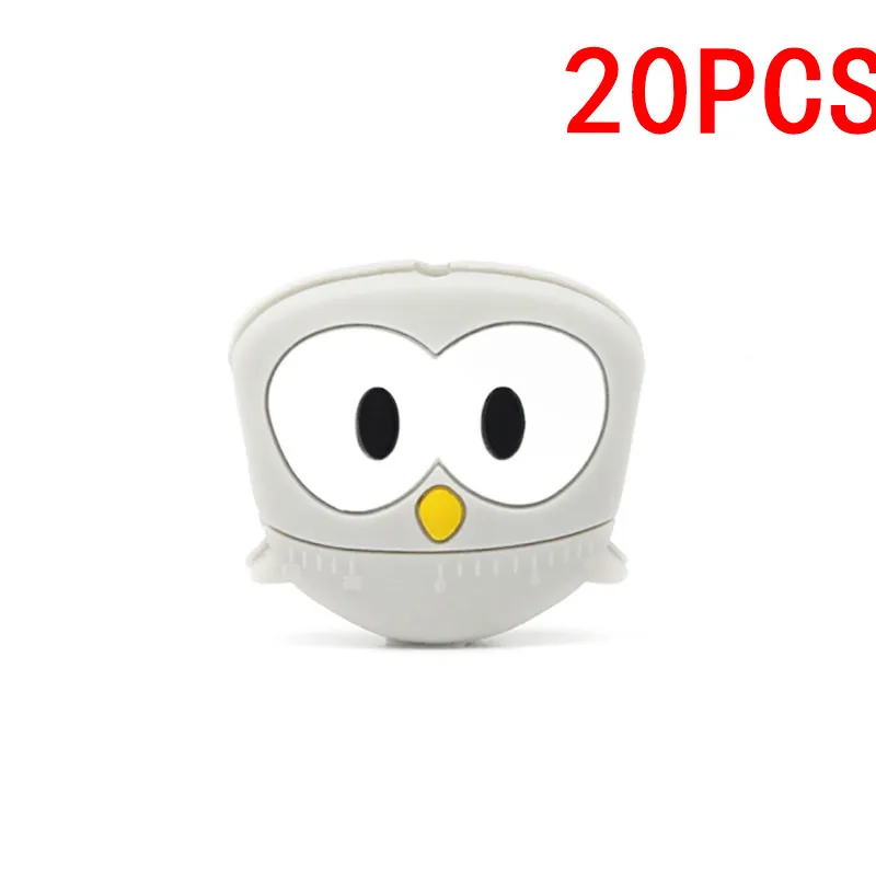 owl light gray 20 шт. милый Единорог силиконовые животных Прорезыватель для зубов в форме шариков, не содержащих бисфенола-а при прорезывании зубов Цепочки и ожерелья DIY новорожденных жевательные соски с цепочкой; подарок на нулевой день рождения - Цвет: owl light gray