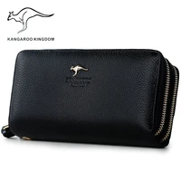 kangaroo kingdom women wallets genuine leather long purse women clutch bags brand female wallet