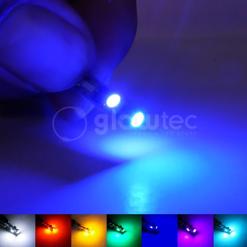Promotion 4pcs DC12V Car T5 74 17 0.5W 3SMD 1210/3528 3 smd Canbus Error Free LED Light Bulb 7-Colors GLOWTEC | Автомобили и