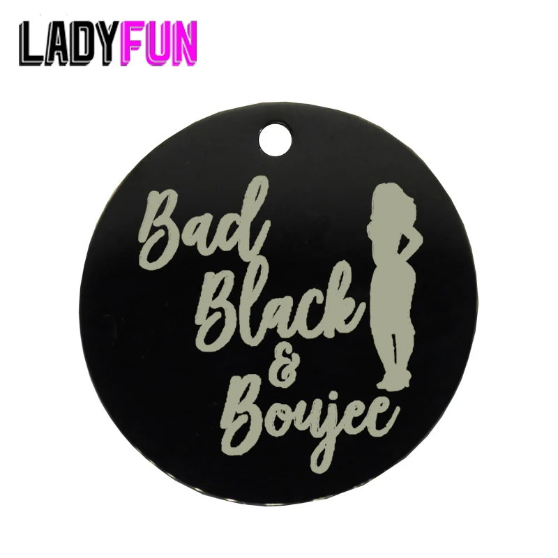 Фото Подвески Ladyfun из нержавеющей стали для женщин, афро-женщины-плохой Черный & Boujee, подвеска для изготовления ювелирных изделий №1