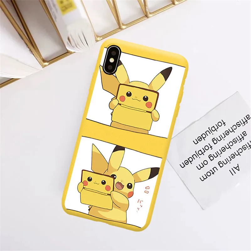 Style 3 Милый мультяшный Psyduck Pika чехол для телефона для iPhone 7 X XS MAX XR 8 6 6s Plus Мягкий матовый желтый силиконовый чехол - Цвет: Style 3